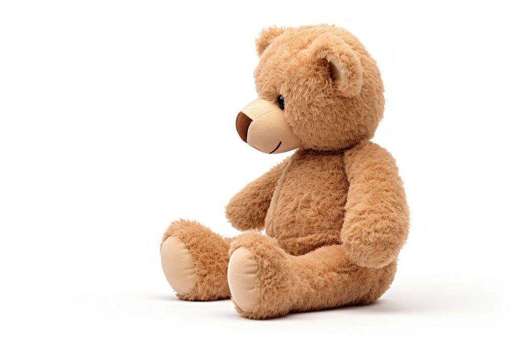 Teddy bear plush toy white background. AI generated Image by rawpixel.
