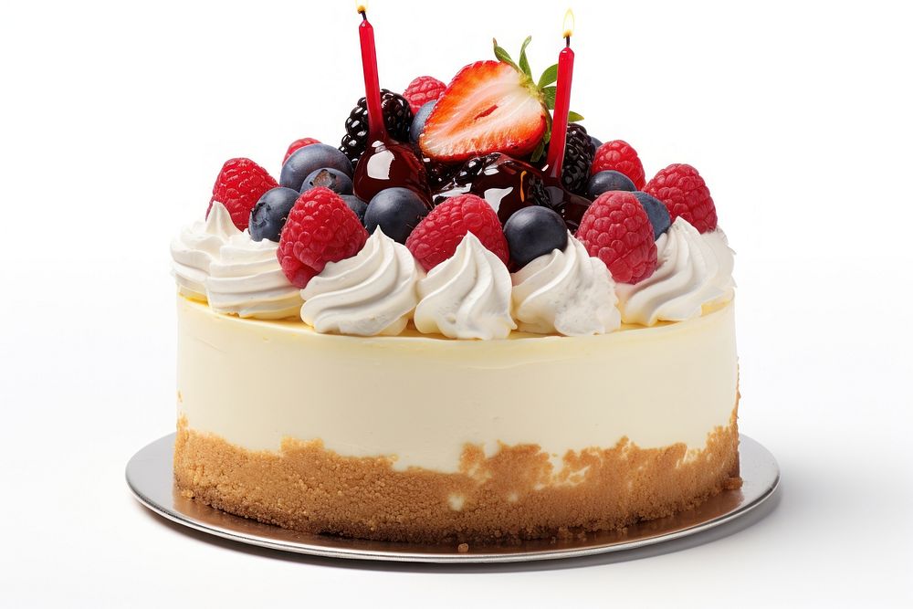 Birthday cheesecake dessert cream food. AI generated Image by rawpixel.