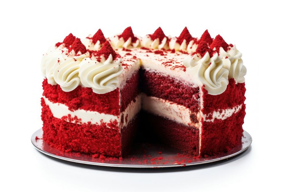 Birthday red velvet cake dessert cream food. AI generated Image by rawpixel.