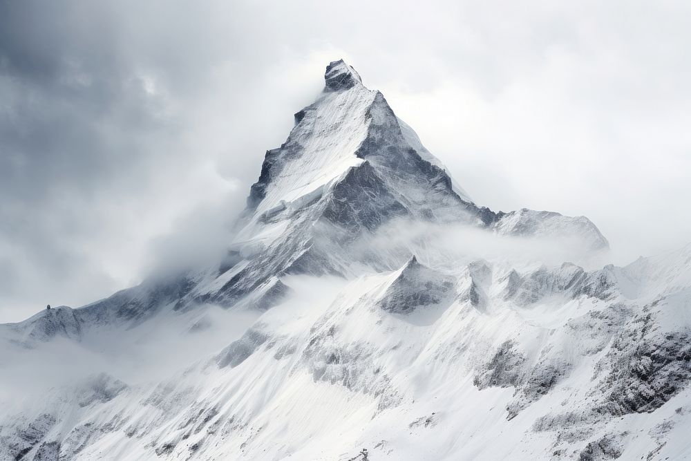 Snow season mountain outdoors nature. AI generated Image by rawpixel.