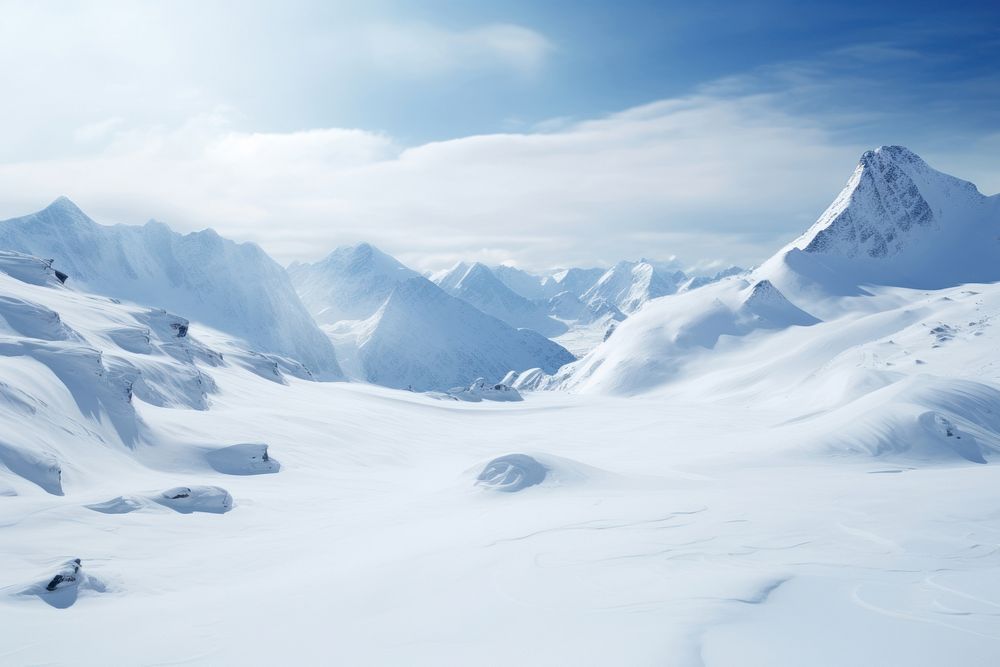 Snow season mountain landscape outdoors. 