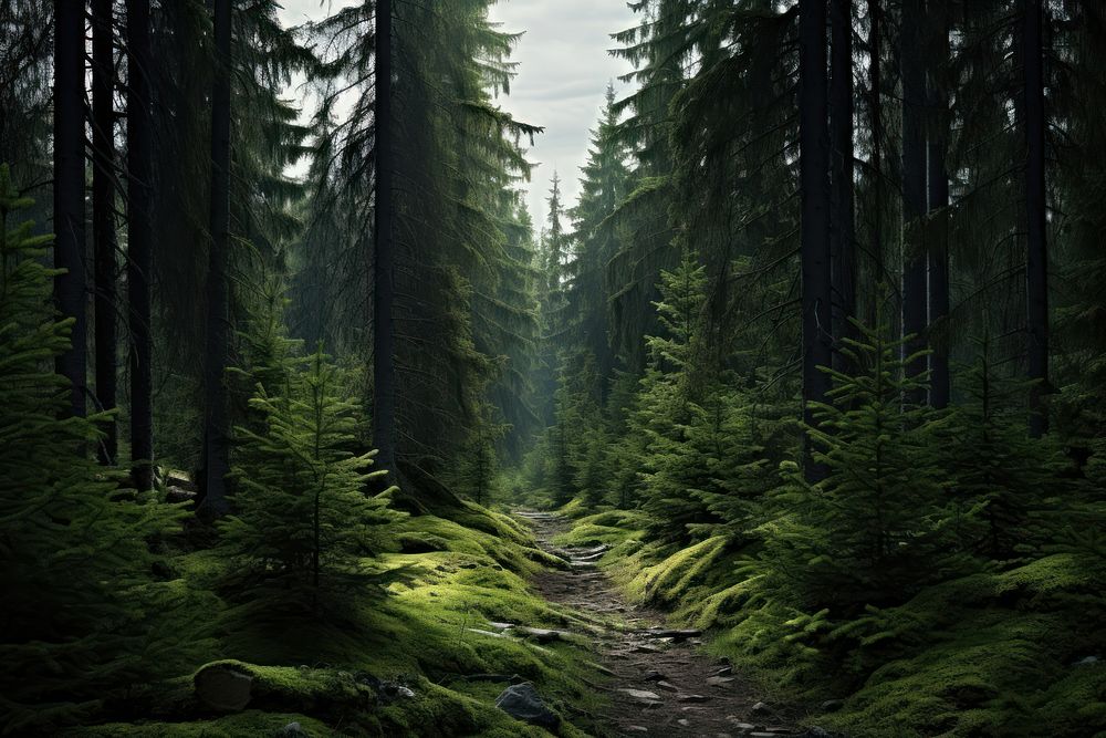 Forest nature wilderness vegetation. AI generated Image by rawpixel.
