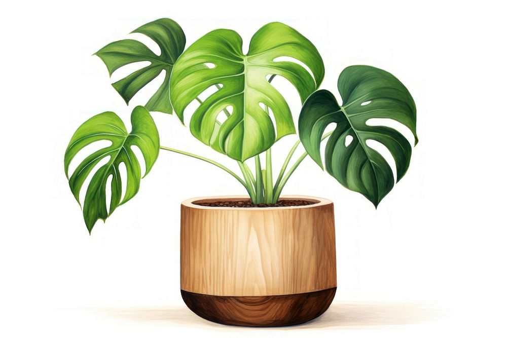 Monstera plant leaf wood. 