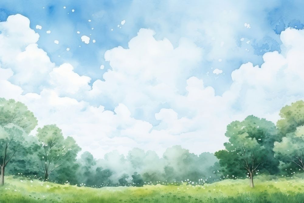 Forest view sky backgrounds landscape. AI generated Image by rawpixel.