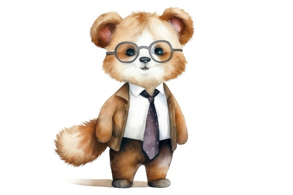Panda business watercolor glasses animal. AI generated Image by rawpixel.