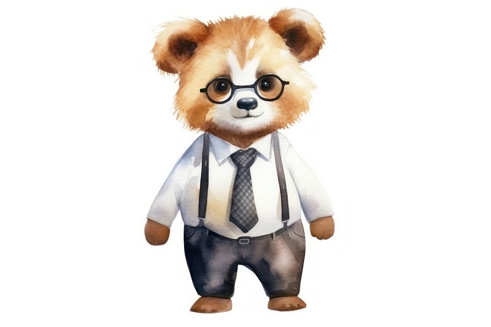 Panda business watercolor cute toy. AI generated Image by rawpixel.
