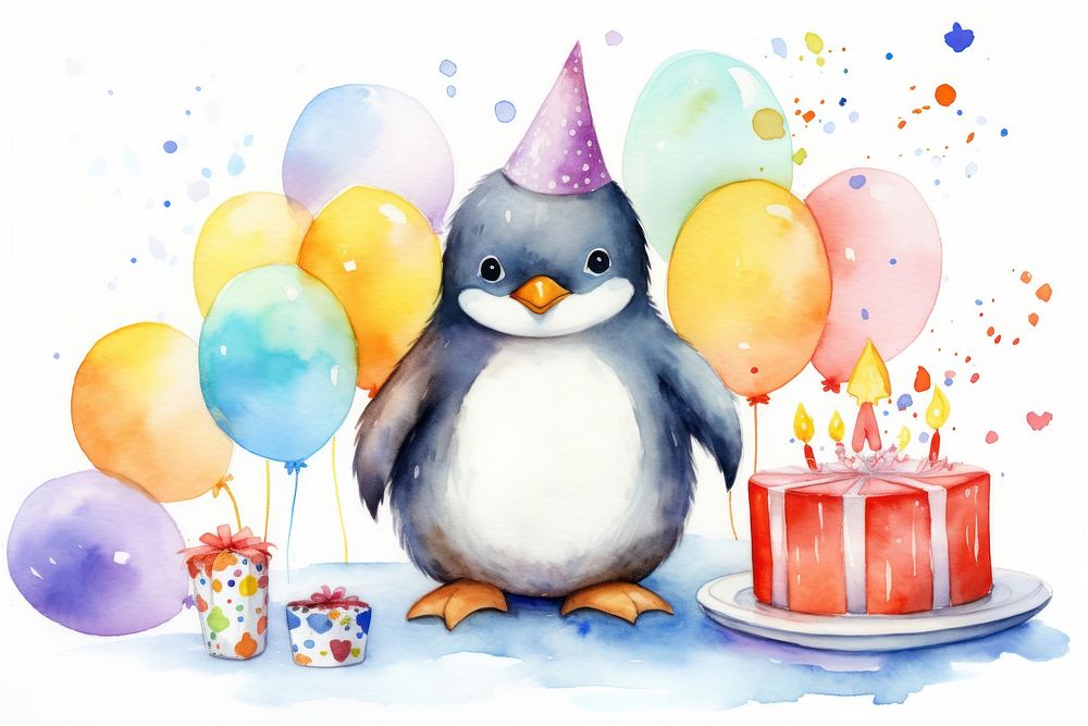 Penguin party animal cute. AI generated Image by rawpixel.