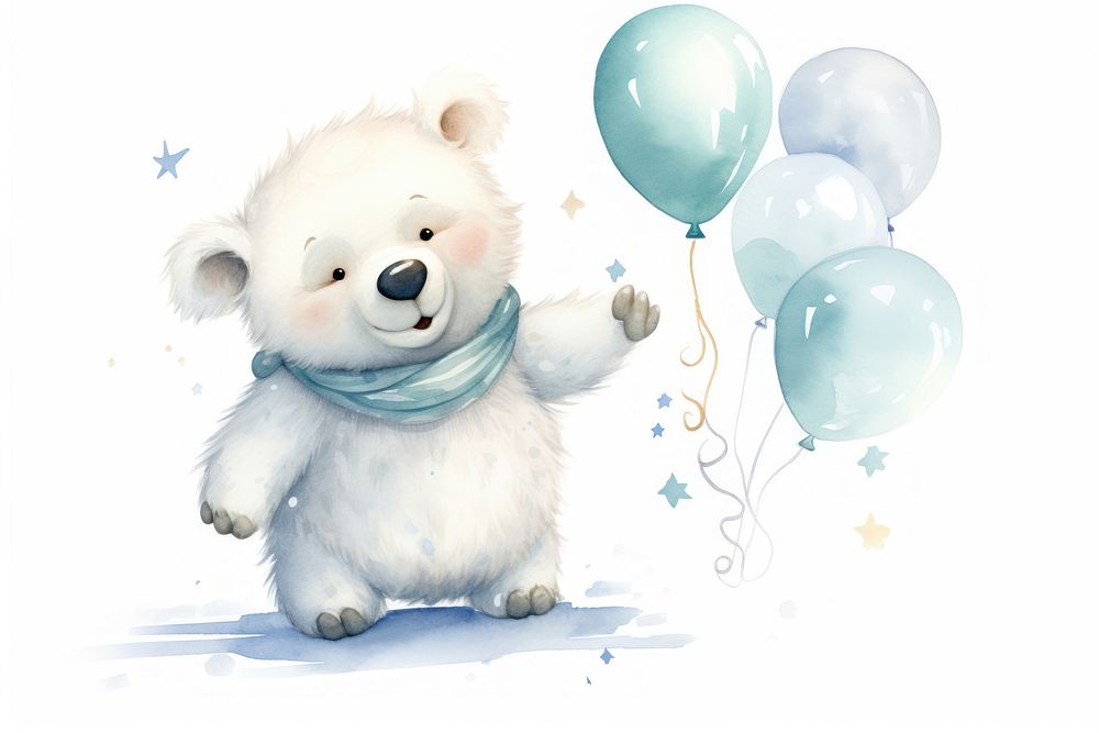 Polar bear balloon cute toy. AI generated Image by rawpixel.