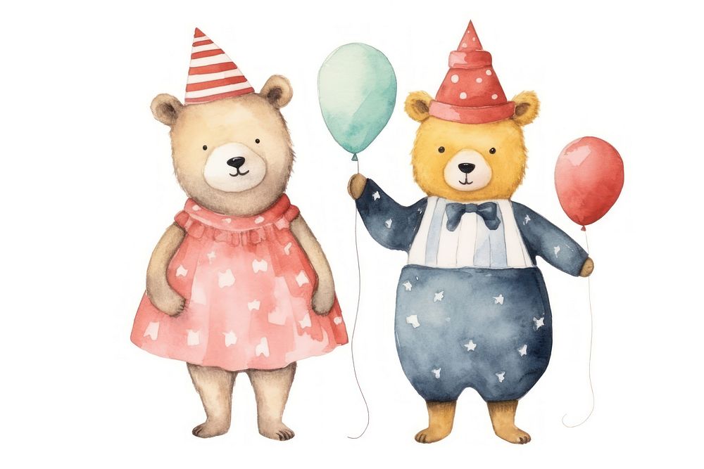 Bear wearing party hat balloon | Free Photo Illustration - rawpixel