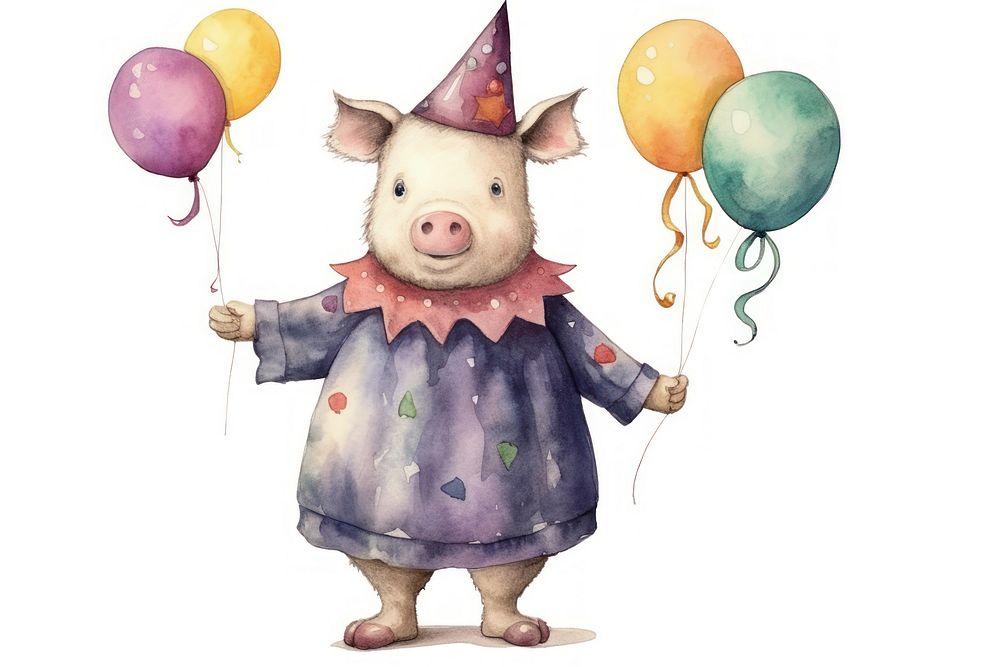 Pig standing balloon mammal animal. AI generated Image by rawpixel.