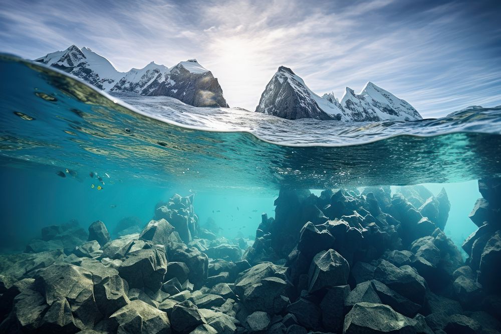 Ocean sea underwater landscape. AI generated Image by rawpixel.