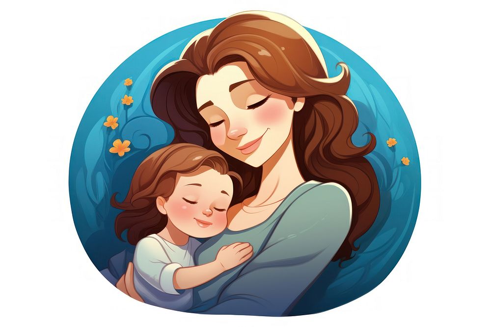 Mother cartoon togetherness affectionate. AI generated Image by rawpixel.