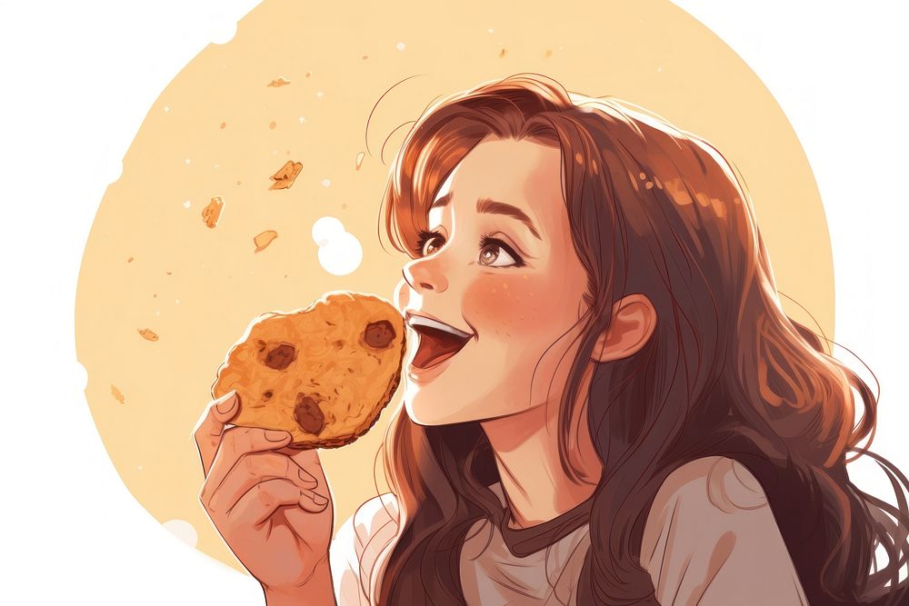 Eating cookie bread adult. AI generated Image by rawpixel.