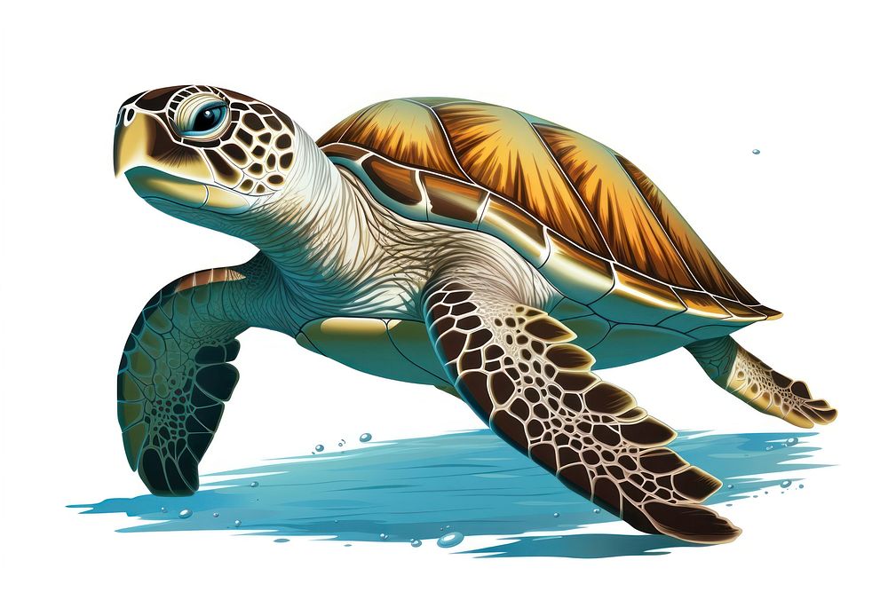 Sea turtle reptile animal wildlife. AI generated Image by rawpixel.