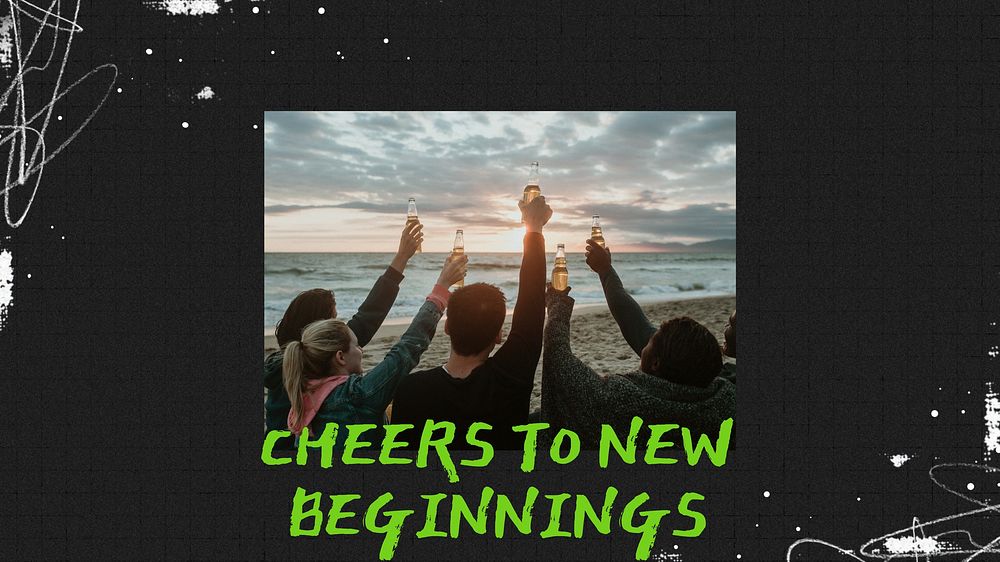 Cheers to new beginnings  blog banner template