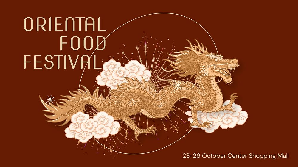 Oriental food festival blog banner template