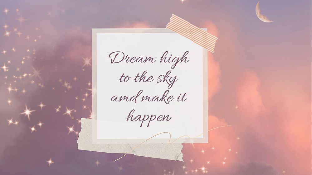 Dream high quote  blog banner template
