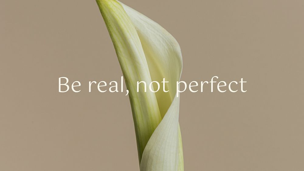 Be real, not perfect  blog banner template