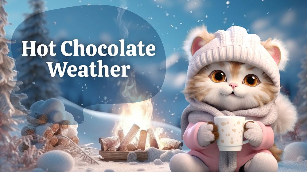 Hot chocolate weather blog banner template