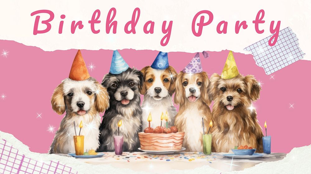 Birthday party blog banner template