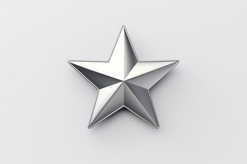 Metalic Star symbol white background simplicity. AI generated Image by rawpixel.