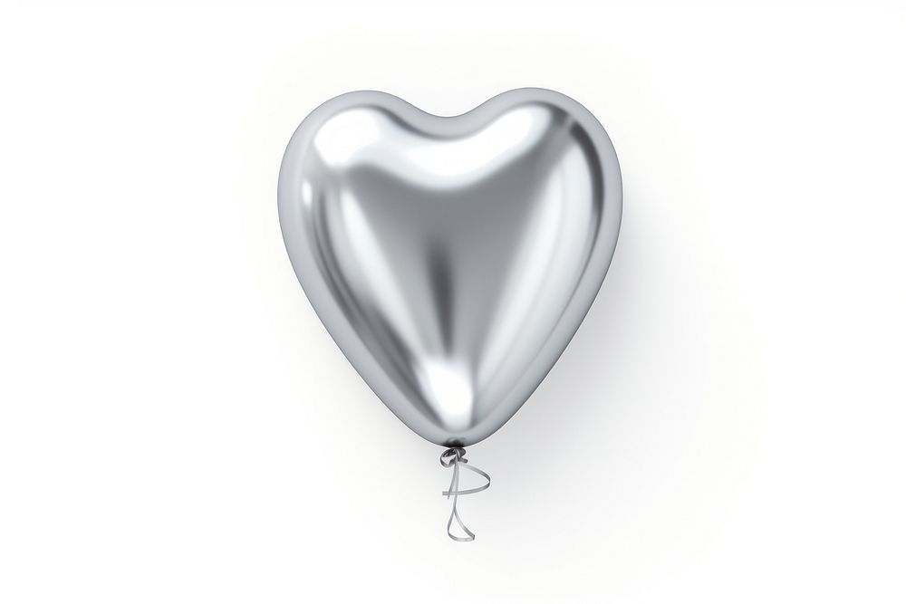 Silver metalic Balloon letter balloon white background celebration. AI generated Image by rawpixel.