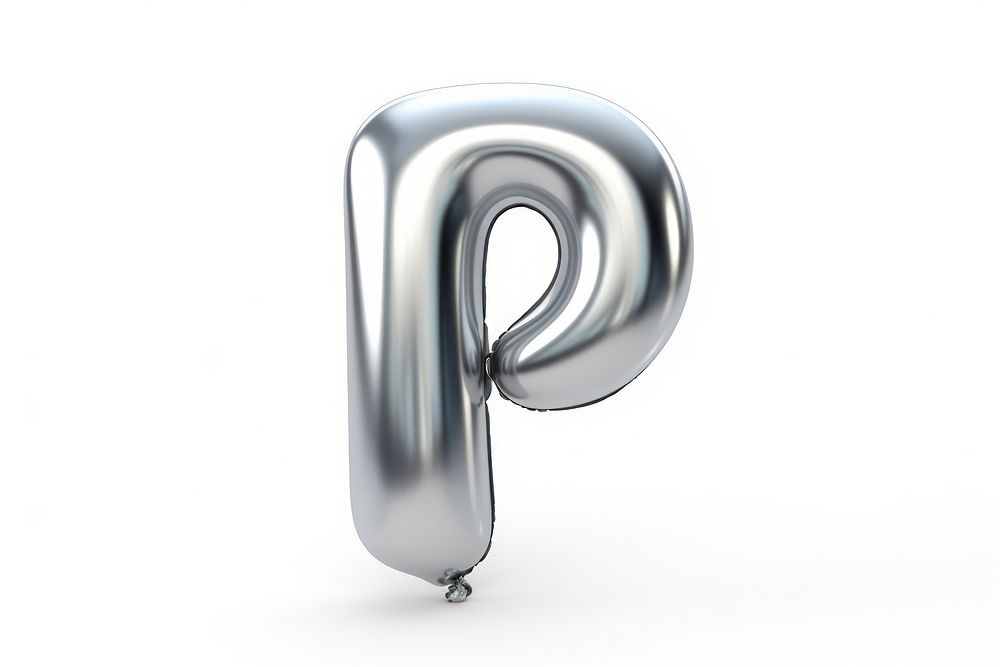 Silver metalic Balloon letter white background number symbol. AI generated Image by rawpixel.