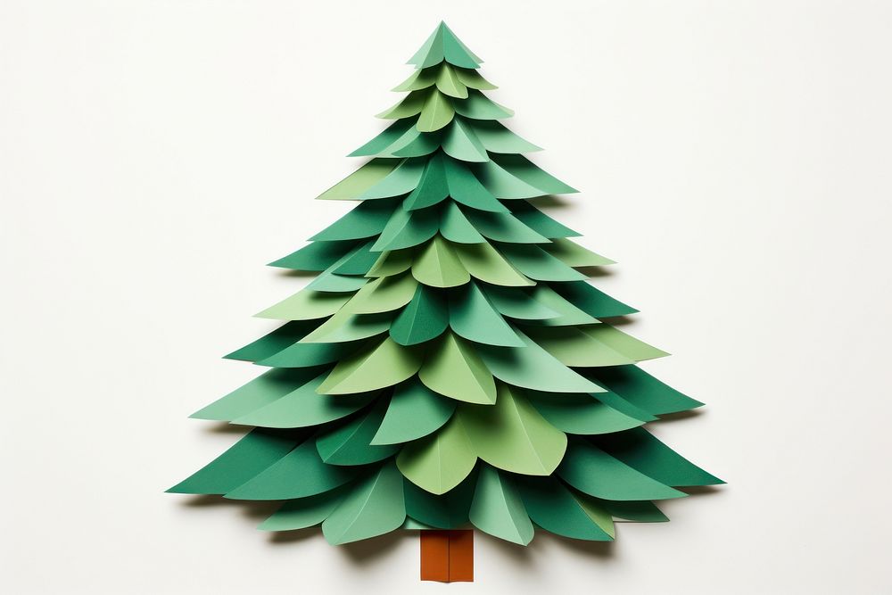 Classic christmas tree paper art celebration. AI generated Image by rawpixel.