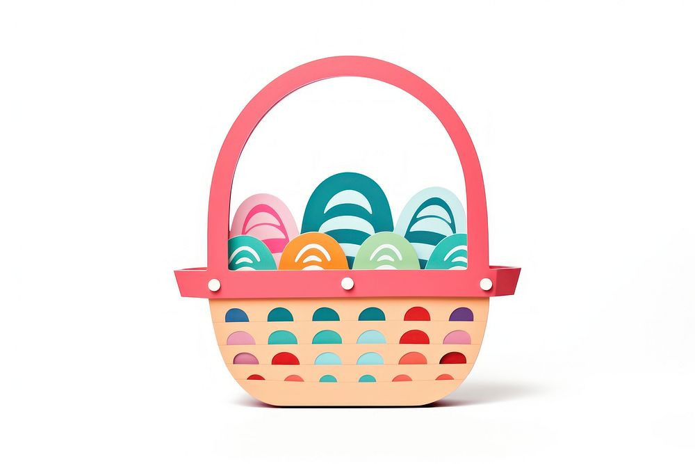 Easter basket white background celebration container. AI generated Image by rawpixel.
