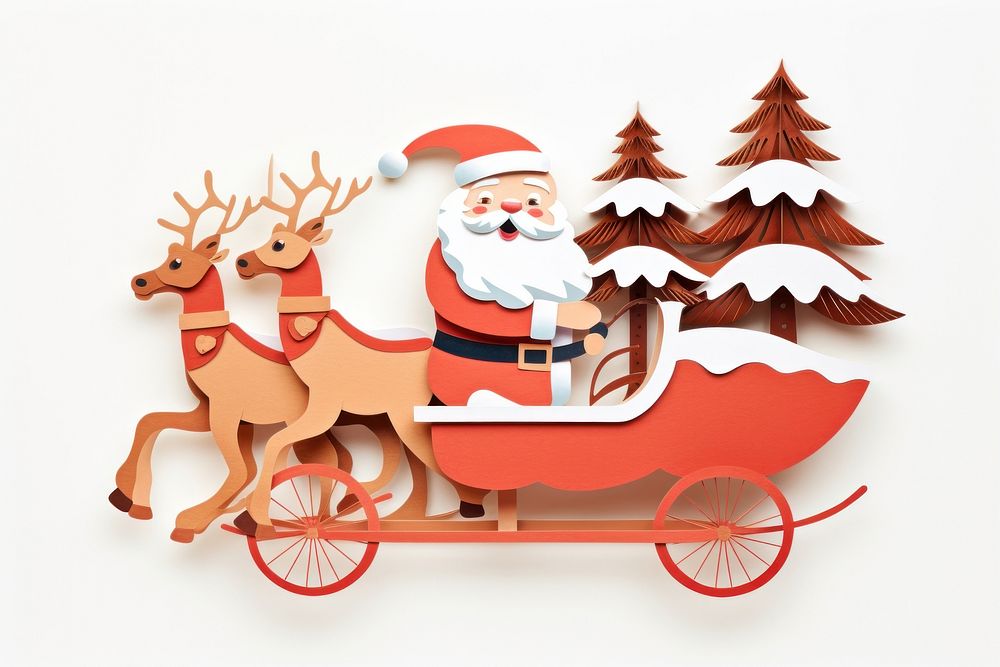 Santas sleigh vehicle winter wheel. AI generated Image by rawpixel.