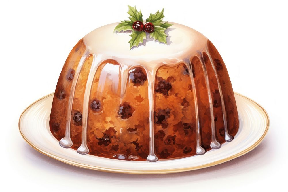 Christmas pudding dessert plate food. AI generated Image by rawpixel.