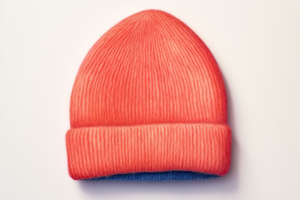 Beanie hat red white background headwear. AI generated Image by rawpixel.