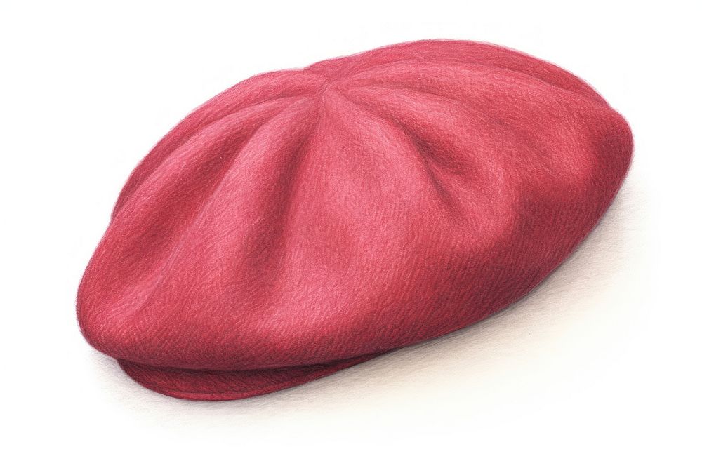Beret hat red white background simplicity. AI generated Image by rawpixel.