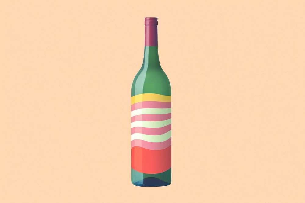 Bottle wine pattern drink. AI generated Image by rawpixel.