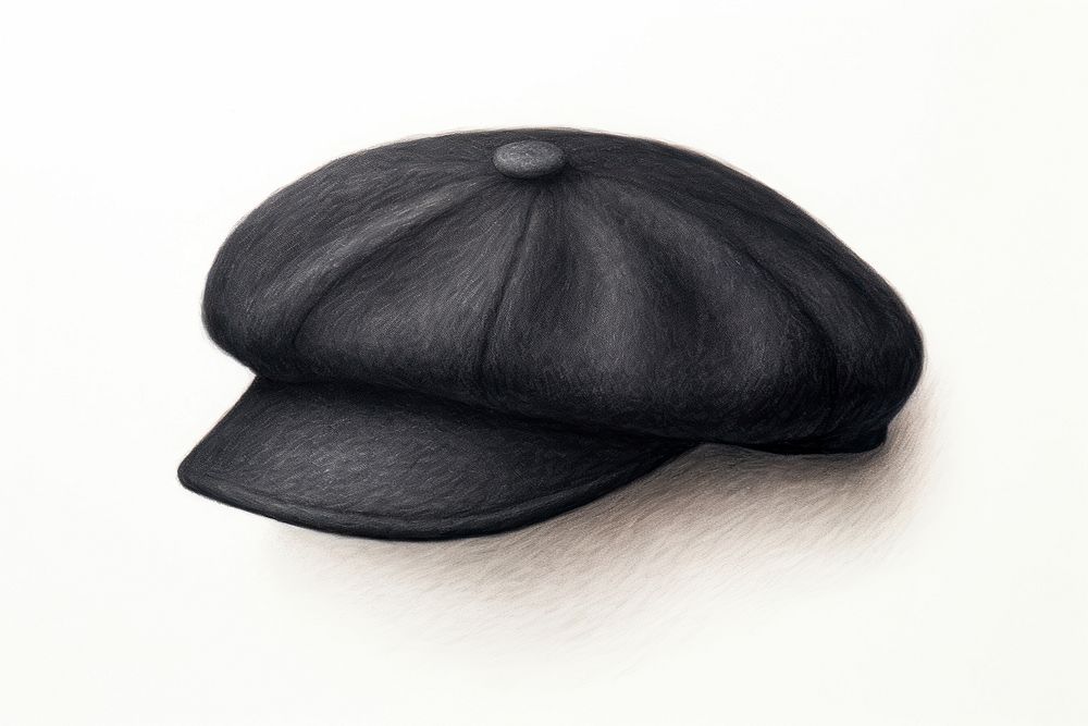 Beret hat black white background protection. AI generated Image by rawpixel.
