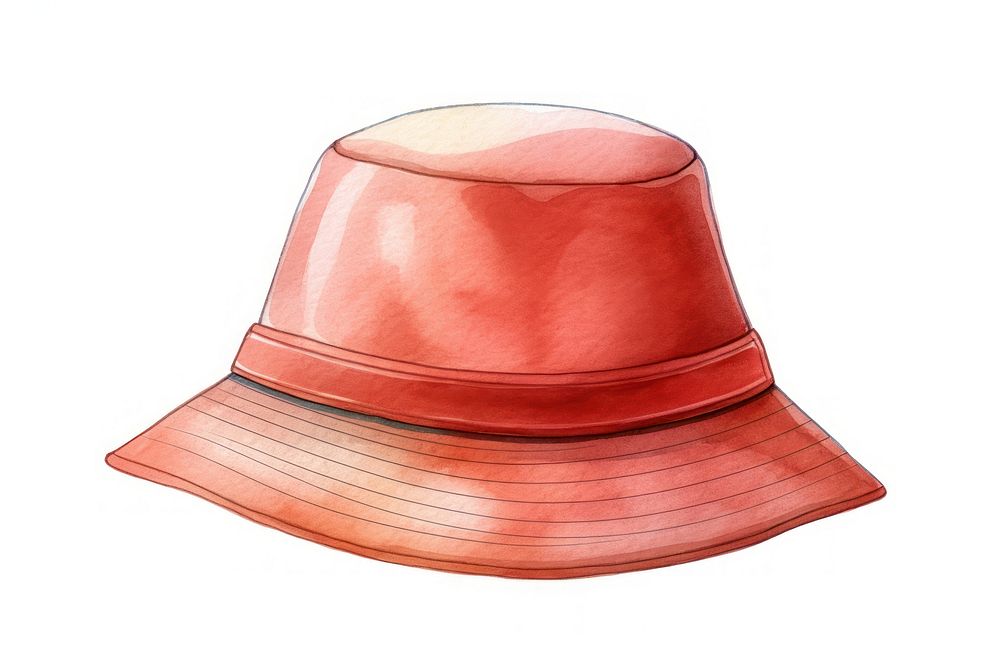 Bucket hat red white background protection. AI generated Image by rawpixel.