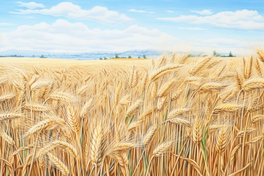 Wheat field agriculture. AI generated Image by rawpixel.