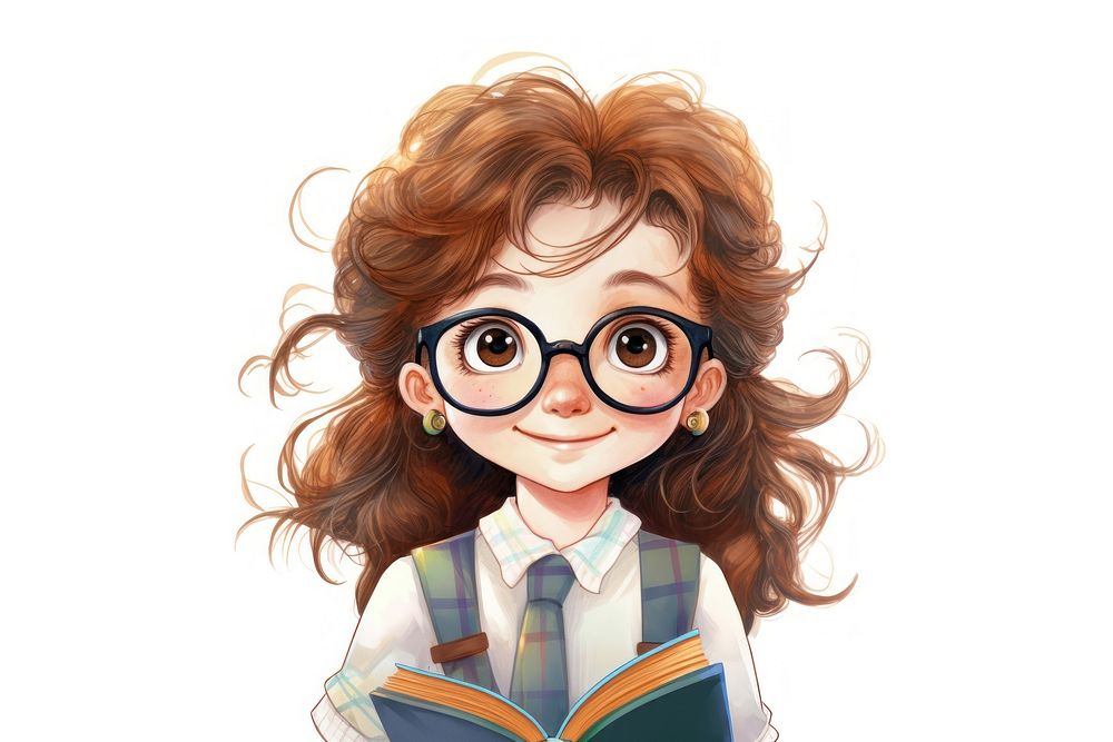 Child school girl book publication portrait. AI generated Image by rawpixel.