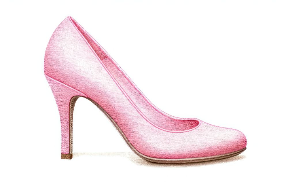 Chunky heel shoe footwear pink white background. AI generated Image by rawpixel.