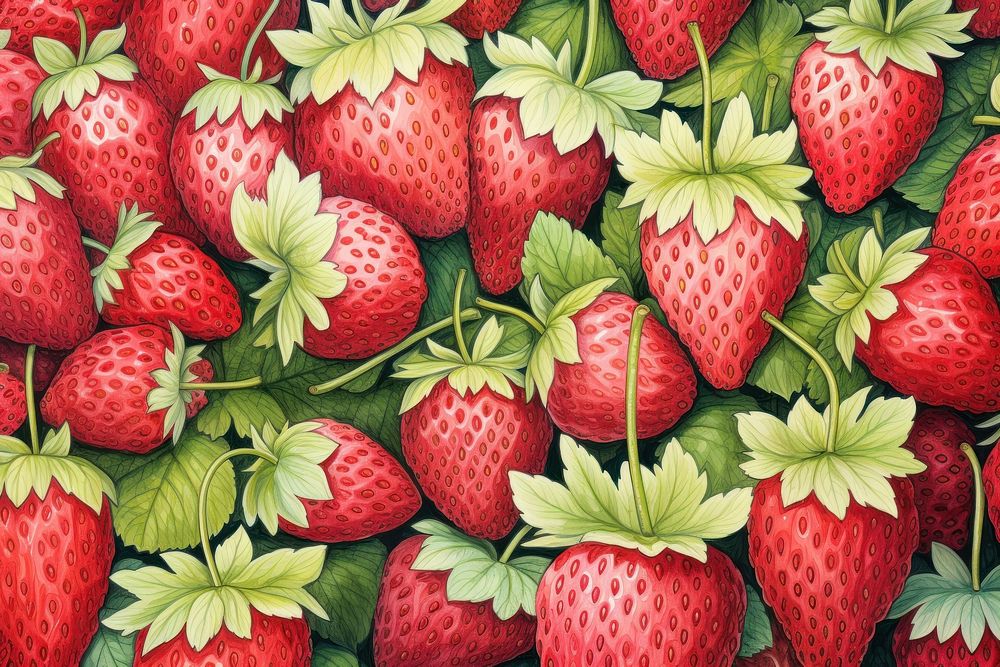Strawberry background. AI generated Image by rawpixel.