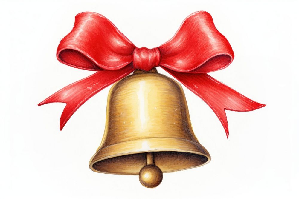 Bell christmas bell red white background. AI generated Image by rawpixel.
