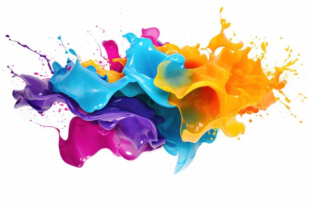 Colorful paint splash backgrounds purple white background. AI generated Image by rawpixel.