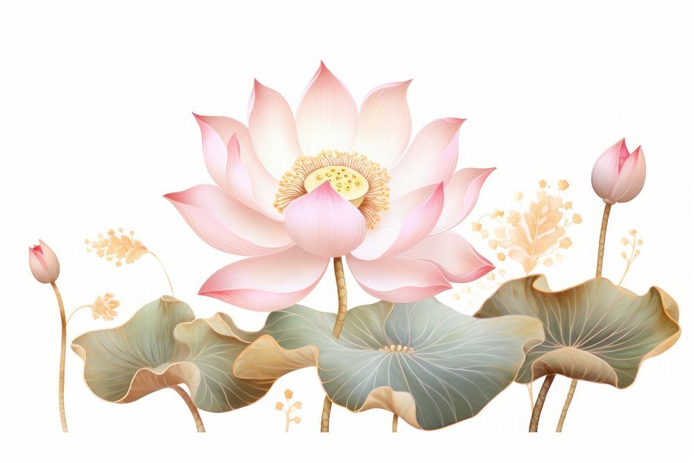 Chinese lotus flower petal plant. 