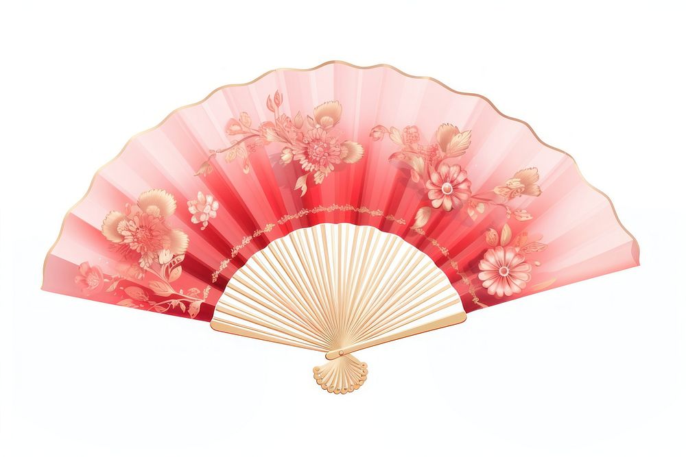 Chinese red traditional fan white background invertebrate umbrella. AI generated Image by rawpixel.