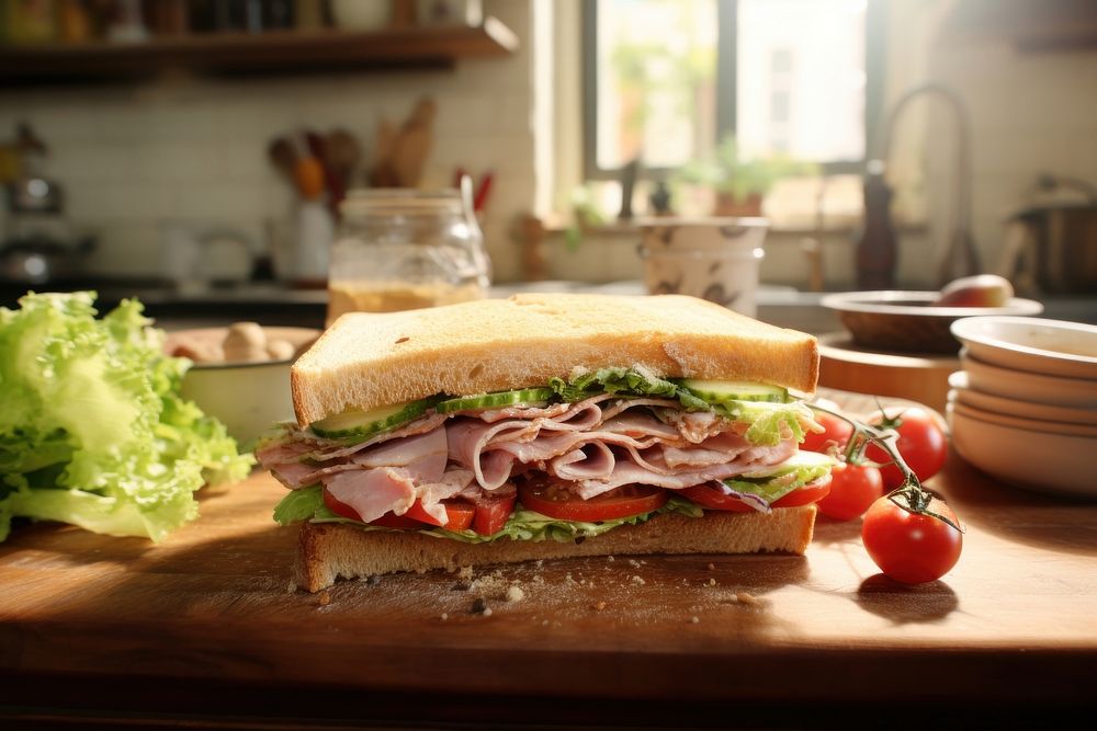 Sandwich kitchen lunch food. AI generated Image by rawpixel.