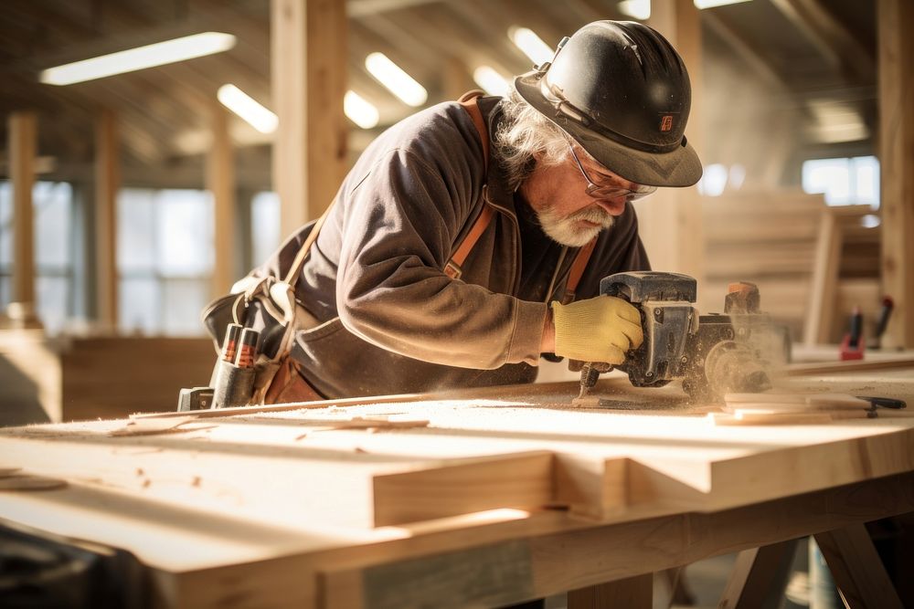 Professtional Wooden Frame Contractor working hardhat helmet. AI generated Image by rawpixel.