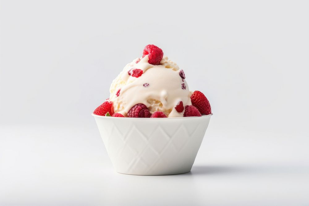 Paper ice cream bowl dessert sundae food. AI generated Image by rawpixel.
