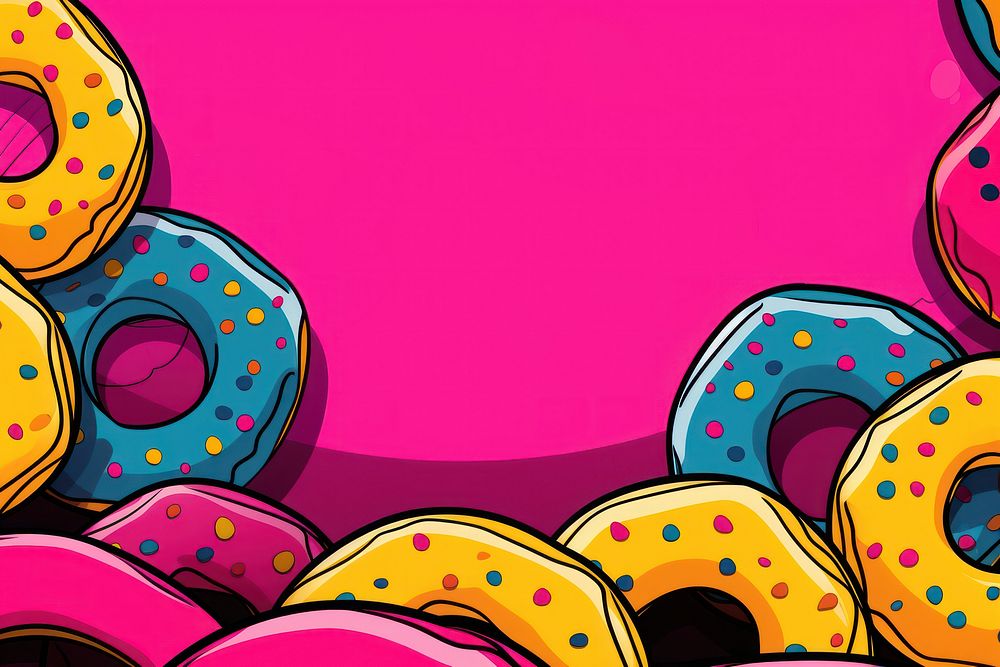  Donuts border backgrounds graphics art. AI generated Image by rawpixel.