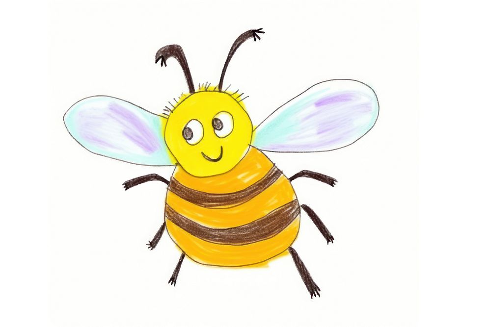 Bee drawing insect animal. AI generated Image by rawpixel.