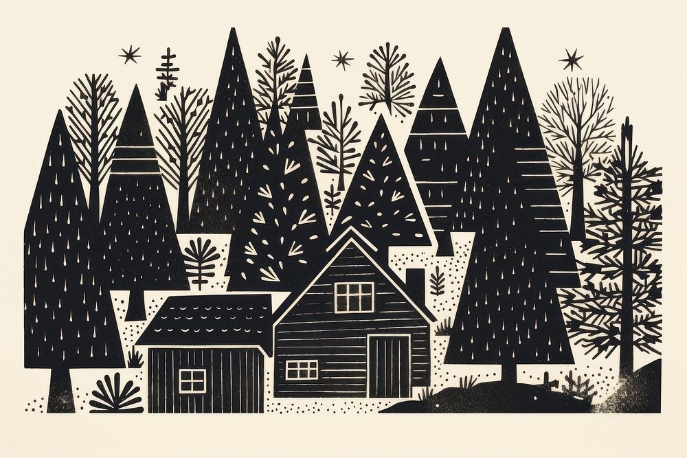 Vintage Christmas style christmas drawing outdoors. AI generated Image by rawpixel.